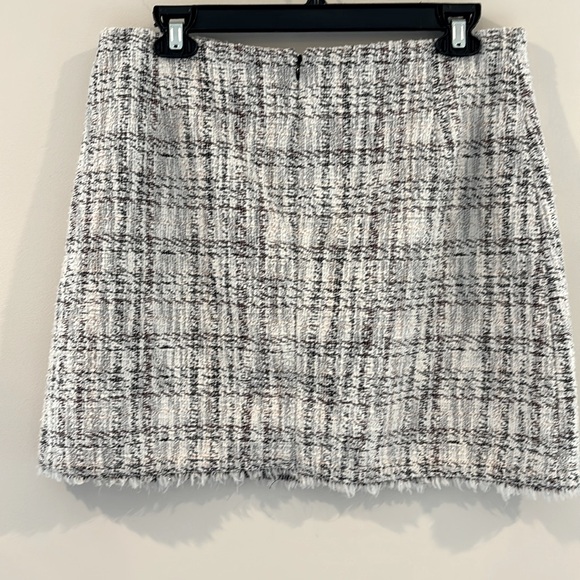 Aqua Women's Plaid Zipper Raw Hem Smock Skirt Sz L Retail $118 - Picture 4 of 5